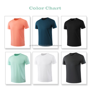 Venta al por mayor 86% poliéster 14% Spandex cómodo transpirable personalizable hombres deportes camiseta - Product Image 3