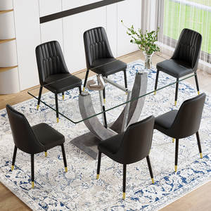 Meubles de salle à manger de qualité supérieure, vente en gros, table rectangulaire moderne et chaises, table de salle à manger de luxe et ensemble de 6 chaises - Product Image 1