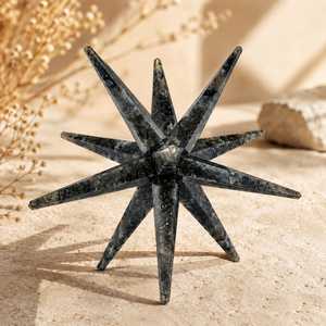Cristal naturel de Larvikite, étoile de Merkaba à 12 pointes, pierre précieuse polie écologique pour le Feng Shui, vente en gros - Product Image 4