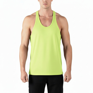 <b>Mens</b> Slim Fit Gym <b>Singlet</b> Sleeveless Tank Top Quick Dry Breathable Fitness Vest Workout Shirt Running Training Sportswear Custom - Product Image 1