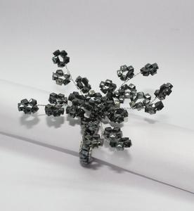 Anillos de Servilleta de Cristal con Barba Negra para Boda, Ecológicos, Forma Redonda - Product Image 1