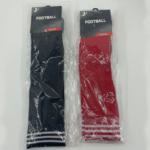 Chaussettes de football bleues mi-hautes à rayures, respirantes et tricotées pour adultes, chaussettes de sport pour hommes - Product Image 4