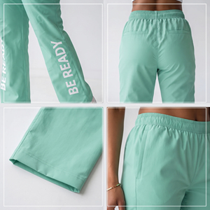 OEM Custom Printed Women Nylon Pants Elastic Waist Flare Leg <b>Windbreaker</b> Pants Hiking <b>Camping</b> Rainproof Trouser Ladies - Product Image 6