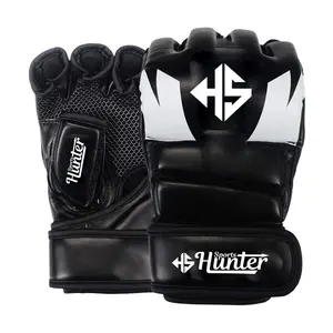 Gants professionnels de boxe et MMA demi-doigt en cuir PU avec service OEM - Product Image 1