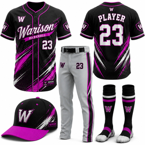 Sublimation Softball Training Uniform Set 100% Polyester Adult's Sportswear Baseball Team Uniform Kit - Product Image 4