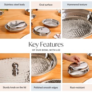 Juego de Tazones de Acero – Tazones para Servir de Acero Inoxidable con Acabado Minimalista para la Cena - Product Image 4