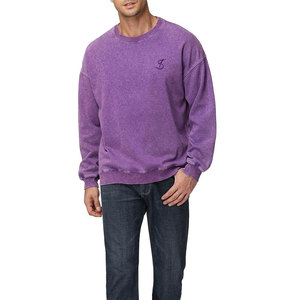Sweat-shirt pour homme à séchage rapide, design tendance, effet délavé, tissu confortable, haute qualité, sweat-shirt basique pour homme, effet délavé - Product Image 5