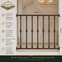 Balustre d'escalier moderne en fer forgé décoratif, barre torsadée solide, finition bronze antique, résistant à l'eau, pour extérieur, villa, hôtel