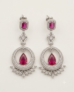 Boucles d'oreilles pendantes tendance pour femme, design halo rond et goutte d'eau, bijoux fantaisie pour soirée, vente en gros - Product Image 4