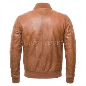 OEM Factory Wholesale New Arrival Leather <b>Jacket</b> Custom Logo Embossed Leather <b>Jackets</b> Zipper up <b>Men's</b> <b>Jacket</b> - Product Image 2