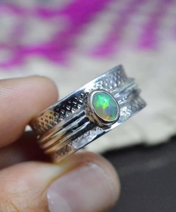 Wholesale Natural Ethiopian <b>Opal</b> 925 Sterling <b>Silver</b> Gemstone <b>Ring</b> Handmade Elegant Fine Jewelry Wedding Gift October Birthstone - Product Image 3