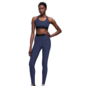Pantalon de yoga taille haute personnalisé à compression et effet liftant, soutien-gorge de sport haute performance, ensemble de yoga couleur contrastée nude pour femme - Product Image 4