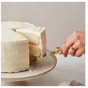 Ensemble de couteau et spatule à gâteau en acier inoxydable, 2 pièces, avec poignées plaquées or, outils à gâteau pour les fêtes - Product Image 4