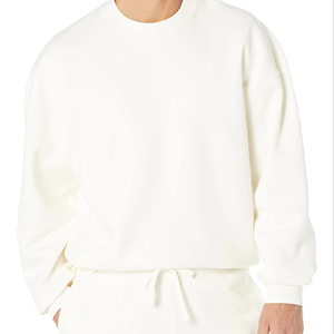 Ensemble de sweat-shirt à col rond pour homme, couleur unie, pantalon de jogging en molleton, 2 pièces, tenue d'automne, style décontracté - Product Image 5