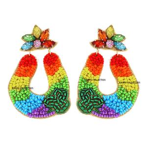 Pendientes de cuentas de diseño para mujer, hechos a mano, bordados, joyería de moda para fiestas y estilo casual - Product Image 2