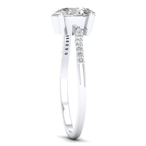 Anillos de compromiso REYES personalizados de plata de ley 925 con corte ovalado y moissanita de 1.3 quilates para mujer, joyería fina a precios de mayorista. - Product Image 3
