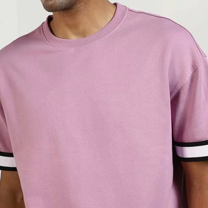 <b>Mens</b> Relaxed Fit Co Ord Set <b>Short</b> Sleeve Tee And Matching <b>Shorts</b> Contrast Band Detail Summer <b>Lounge</b> Wear Premium Two Piece - Product Image 3