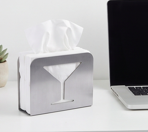 Portarrollos de Papel Metálico Gris con Elegante Diseño de Cristal Tallado Matrini, Ideal para Hoteles y Uso en Mesa con Estilo - Product Image 2