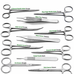 Kit de chirurgie mineure FENTEX 11 pièces, instruments chirurgicaux en acier inoxydable certifiés CE, pour étudiants en dissection et retrait de sutures - Product Image 1