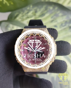 Statement Custom VVS Moissanite Diamond Skull Face <b>Watch</b> in 925 <b>Sterling</b> <b>Silver</b> for Men - Product Image 4