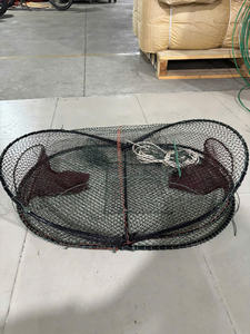 Cage de pêche pliable en acier galvanisé haute résistance et monofilament PE pour crabes, homards et poissons, double nœud, résistance à l'abrasion - Product Image 4