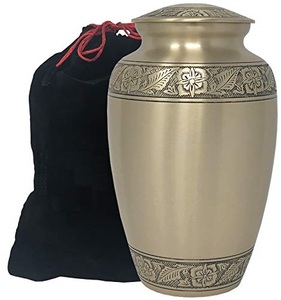 Imperial Brass Adult Cremation Funeral Memorial Urn <b>Ash</b> <b>Keepsake</b> Holder Featuring Decorative Secure Threaded Lid Elegance - Product Image 1