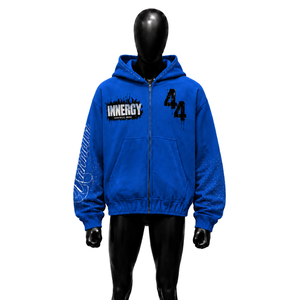 เสื้อฮู้ดดี้สีน้ำเงินพรีเมียม ทรงโอเวอร์ไซส์ พิมพ์ลายแบบซับลิเมชั่น มีกระเป๋า สวมใส่สบายๆ ในฤดูหนาว ใช้ได้ทุกวัน เสื้อผ้าทันสมัย คุณภาพสูง 100% - Product Image 1