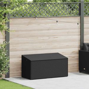 Caja de Almacenamiento Mediana para Jardín en Ratán Sintético Negro, Solución Elegante para Almacenamiento en Exteriores - Product Image 2
