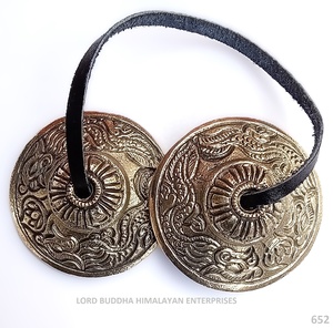 Tingsha Ajambari Tibétain Fabriqué au Népal LT(652) Diamètre 5cm Bonne Qualité Mini Tingsha Local - Product Image 1