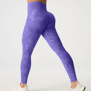 Leggings de sport pour femme, respirants, sans couture, en nylon tricoté, moulants, effet push-up fessier, pour la course en extérieur et le yoga - Product Image 6
