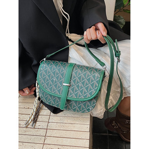 Sac bandoulière classique pour femme, sac à main de luxe de créateur, sac à bandoulière en cuir à motifs verts, accessoire de mode - Product Image 1