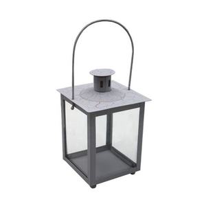 Farol Cuadrado Negro de Pared para Hogar y Villas, Iluminación Decorativa para Suelo y Mesa, Portavelas de Metal - Product Image 3