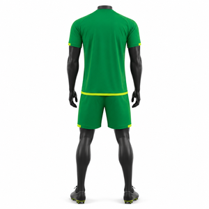 Custom Men's Green Soccer Jersey Set Short Sleeve Breathable Moisture Wicking Polyester V-Neck Athletic Fit All Seasons Letter - Product Image 5