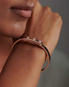 Rose Gold Plated <b>Cross</b> Chain & Link <b>Bracelet</b> with Moissanite Round Brilliant Cut Claw Setting Unisex Minimalist Everyday Wear - Product Image 2