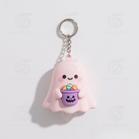 Llaveros de Goma Personalizados OEM para Halloween, Ecológicos, con Diseños 3D de Fantasmas, Calabazas, Brujas y Dulces para Promociones de la Temporada de Terror