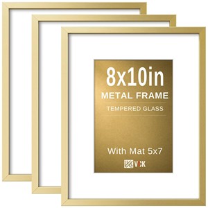 8x10 Metal Photo <b>Frame</b> with Tempered Glass & Mat | Wholesale Picture <b>Frames</b> - Product Image 5