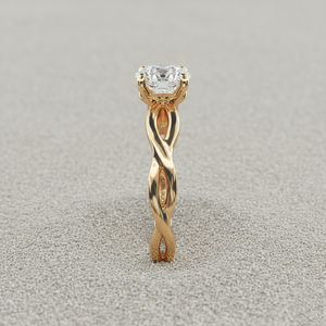 Anillo de compromiso solitario Infinity de Stonewels en oro macizo con certificación y engaste de púas |   Oferta Especial de Lujo para el Día de la Madre - Product Image 1