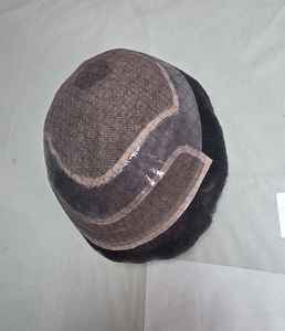 Taz Hair BD Prothèse capillaire frontale en dentelle pour hommes, cheveux humains Remy indiens, ondulation Water Wave, avec patchs centraux - Product Image 6