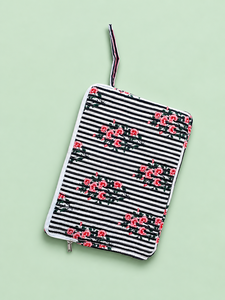 Floral Striped Fashion Women Tote <b>Bag</b> Zipper Shoulder Handbag Soft <b>Fabric</b> Multi-functional Shopping <b>Bag</b> for Daily Use - Product Image 3