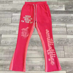 Pantalon évasé homme OEM en molleton léger, personnalisé, avec impression 3D en relief, séchage rapide et respirant – Nouvelle collection 2025, vente chaude en gros - Product Image 4