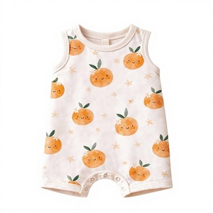 ชุดเสื้อกล้ามเด็กอ่อนแบบอินเตอร์ล็อค 65% โพลีเอสเตอร์ 35% ผ้าฝ้าย เนื้อนุ่ม ระบายอากาศดี เป็นมิตรกับผิวหนัง เหมาะสำหรับใส่ในช่วงฤดูร้อน ชุดเด็กอ่อนแบบ unisex - Product Image 1