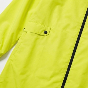 Neon Yellow Hooded Long Rain Coat | Waterproof Zip Up Utility <b>Jacket</b> | Oversized Streetwear Rain Trench| Custom OEM Manufacturer - Product Image 4