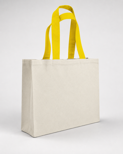 Grand sac fourre-tout en coton à soufflets 220 GSM, naturel, avec logo personnalisé, réutilisable, promotionnel, pour le shopping, vente en gros, fabricant OEM, exportateur - Product Image 4