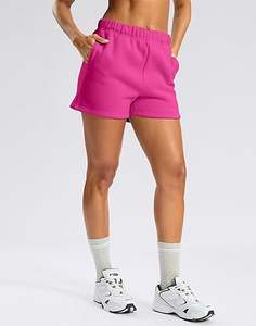 Shorts de Verano para Mujer, Transpirables, Cintura Elástica, Nuevo Diseño, Color Liso, Brillante, Algodón, Cintura Media - Product Image 2