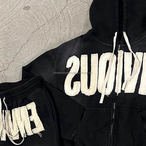 Sweat-shirt et sweat à capuche unisexe en tissu brodé perlé et teint uni pour l'hiver-Impression numérique - Product Image 6