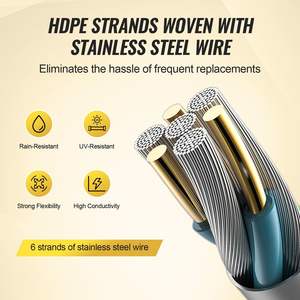 1640Ft 500M Cerca eléctrica Cerca de alambre Polywire Equipo de protección para caballos Ganado - Product Image 3