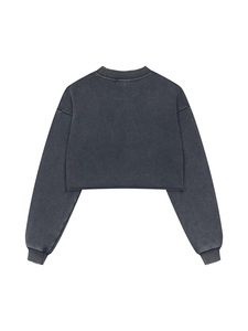 High Quality Winter Button Crop Top 380GSM Polyester/Cotton Streetwear Y2K Custom Logo Washed Pullover Regular <b>Sweatshirts</b> Men - Product Image 3