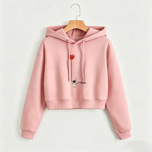 Custom <b>Grey</b> Long Sleeve <b>Zipped</b> Ribbed Crop <b>Hoodie</b> <b>Women</b> Embroidered Design Plus Size Cropped <b>Hoodie</b> Formal Lined Style - Product Image 1