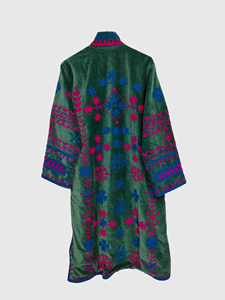 Veste en velours vert brodée, col mandarin, manches longues, grande taille, vêtements d'hiver pour femmes, motif géométrique, broderie à la main - Product Image 6