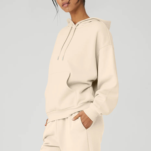 Women's Custom 100% Cotton Gym Casual <b>Sweatshirt</b> Pullover with High Hood Long <b>Hoodie</b> for Autumn and Winter for <b>Girls</b> - Product Image 5